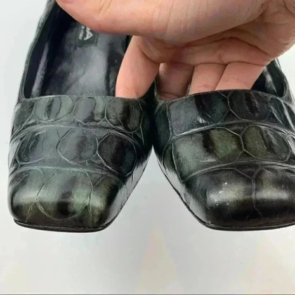 Via Spiga heels sz 8 Italian leather tortoise 90s - Picture 10 of 11